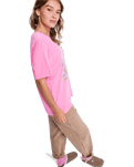 The Roxy Womens Sunnyoversize T-Shirt in Pink Cosmos