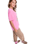 The Roxy Womens Sunnyoversize T-Shirt in Pink Cosmos