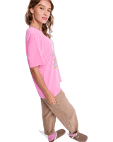 The Roxy Womens Sunnyoversize T-Shirt in Pink Cosmos
