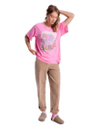 The Roxy Womens Sunnyoversize T-Shirt in Pink Cosmos