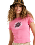 The Roxy Womens Beach Love T-Shirt in Pinkcosmos