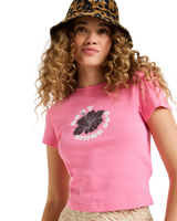 The Roxy Womens Beach Love T-Shirt in Pinkcosmos