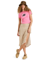 The Roxy Womens Beach Love T-Shirt in Pinkcosmos
