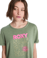 The Roxy Womens Ocean Wave Regular T-Shirt in Oil Green