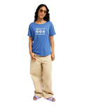 The Roxy Womens Oceanwave Regular T-Shirt in Dutch Blue
