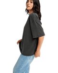 The Roxy Womens Tall Oversize Washed T-Shirt in Anthracite
