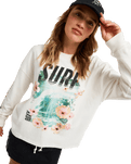 The Roxy Womens Sea Is Beautiful Long Sleeve T-Shirt in Coconut Milk