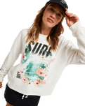 The Roxy Womens Sea Is Beautiful Long Sleeve T-Shirt in Coconut Milk