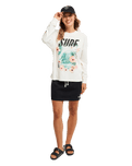The Roxy Womens Sea Is Beautiful Long Sleeve T-Shirt in Coconut Milk