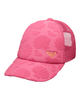 Girls Sweet Lil Heart Trucker Cap in Sangria Sunset Shell Dreams