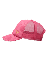 Girls Sweet Lil Heart Trucker Cap in Sangria Sunset Shell Dreams