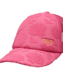 Girls Sweet Lil Heart Trucker Cap in Sangria Sunset Shell Dreams