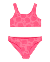 Girls Shell Dream Bralette Bikini Set in Sangria Sunset Shell Dreams