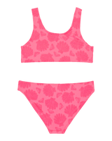 Girls Shell Dream Bralette Bikini Set in Sangria Sunset Shell Dreams