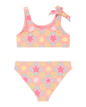 Girls Check Bralette Bikini Set in Plumeria Hippie Hour Diagonal