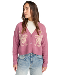 The RVCA Womens Kitty Cardigan in Orchid