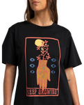 The RVCA Womens Keep Growning T-Shirt in Black