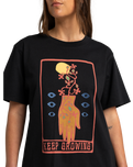The RVCA Womens Keep Growning T-Shirt in Black