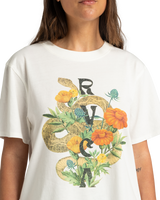 The RVCA Womens Wildflower Snake T-Shirt in Salt