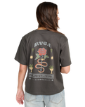 The RVCA Womens Rose Poster T-Shirt in Pirate Black