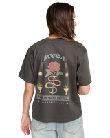 The RVCA Womens Rose Poster T-Shirt in Pirate Black
