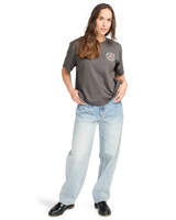 The RVCA Womens Rose Poster T-Shirt in Pirate Black