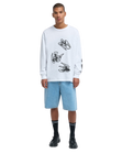 The RVCA Mens Skate Denim Shorts in Bleach Wash