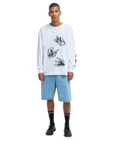 The RVCA Mens Skate Denim Shorts in Bleach Wash