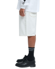 The RVCA Mens Skate Denim Shorts in Vintage White