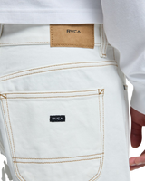 The RVCA Mens Skate Denim Shorts in Vintage White