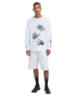 The RVCA Mens Skate Denim Shorts in Vintage White