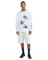 The RVCA Mens Skate Denim Shorts in Vintage White