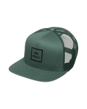 The RVCA Mens VA All The Way Trucker Cap in Balsam Green
