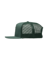 The RVCA Mens VA All The Way Trucker Cap in Balsam Green