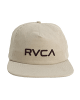 Big RVCA Cord Snapback Cap in Silver Bleach
