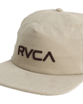 Big RVCA Cord Snapback Cap in Silver Bleach