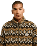 The RVCA Mens Winston Sherpa Jacket in Bombay Brown