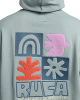 The RVCA Mens Mosaic Hoodie in Lead