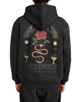The RVCA Mens Roses Poster Hoodie in Black