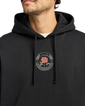 The RVCA Mens Roses Poster Hoodie in Black