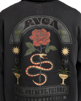 The RVCA Mens Roses Poster Hoodie in Black