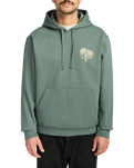 The RVCA Mens Flower Balance Hoodie in Balsam Green