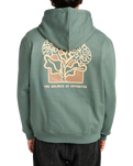 The RVCA Mens Flower Balance Hoodie in Balsam Green