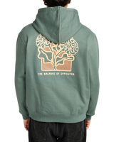 The RVCA Mens Flower Balance Hoodie in Balsam Green