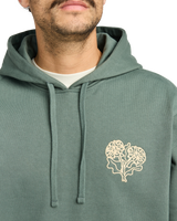 The RVCA Mens Flower Balance Hoodie in Balsam Green