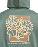 The RVCA Mens Flower Balance Hoodie in Balsam Green