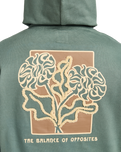 The RVCA Mens Flower Balance Hoodie in Balsam Green