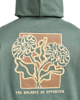 The RVCA Mens Flower Balance Hoodie in Balsam Green