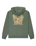 The RVCA Mens Flower Balance Hoodie in Balsam Green