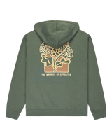 The RVCA Mens Flower Balance Hoodie in Balsam Green